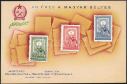 1951 80 éves A Magyar Bélyeg Emléklap - Otros & Sin Clasificación