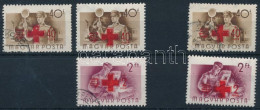**, O 1957 Vöröskereszt 2 Db 40f Festékhiánnyal + 2Ft Elcsúszott Felülnyomással + 2 Db Támpéldány - Other & Unclassified