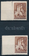 ** 1960 Várak (I.) 3Ft Ugyanazon ív Széléről Származó Két Bélyeg, ívbehajlás Miatt Részben Fogazatlan, Illetve Elfogazot - Other & Unclassified