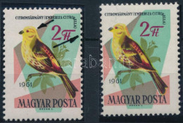 ** 1961 Madarak 2Ft A Sárga és A Piros Szín Elcsúszásával + Támpéldány - Other & Unclassified