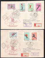 1963 Műkorcsolyázó és Jégtánc EB Vágott Sor 2 Db Ajánlott FDC-n - Other & Unclassified