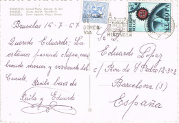 52759. Postal BRUXELLES (Belgien) 1967. Tema EUROPA. Vista  Grand Place, Maison Du Roi, Palacio Real - Covers & Documents