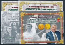 ** 2019 7. A Nemzet Sportolója Schmitt Pál 4 Db-os Emlékív Garnitúra, No. 018 - Other & Unclassified