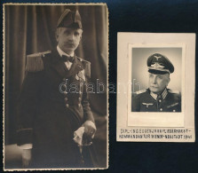 Cca 1917 Eugen Jahn Osztrák-magyar Korvettkapitány Díszegyenruhában Fotólap + 1941 Eugen Jahn A Luftwaffe Bécsújhelyi Lé - Altri & Non Classificati