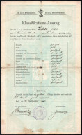 1911 K.u.k. Maschinenschule Pola Tengerészeti Gépész Bizonyítvány / Hubert Zebec's Grades At The K.u.k. Mechanics School - Otros & Sin Clasificación