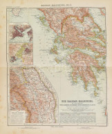 1889 A Balkán Félsziget Térképe. Stiler Atlaszból 40x48 Cm - Sonstige & Ohne Zuordnung