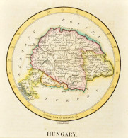 Cca 1800 J. Cooke: Hungary - Magyarország és Erdély Színezett Rézmetszetű Térképe. Paszpartuban. 170x160 Mm - Other & Unclassified