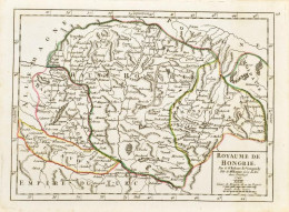 Robert De Vaugondy, Gilles, (1688-1766) . Royaume De Hongrie.Magyarország Szinezett Réznyomatú Térképe Megjelent: Atlas  - Otros & Sin Clasificación