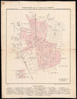 Cca 1900 Nyíregyháza Rendezett Tanácsú Város Térképe, Rajzolta Bannwarth Th. Kartográfiai Intézete, "Apollo" Nyomda, Lap - Andere & Zonder Classificatie