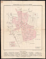Cca 1900 Nyíregyháza Rendezett Tanácsú Város Térképe, Rajzolta Bannwarth Th. Kartográfiai Intézete, "Apollo" Nyomda, Lap - Sonstige & Ohne Zuordnung