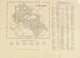 1949 Pestszentlőrinc M. Város Térképe, Utcajegyzékkel, Sarokhiánnyal, 50×70 Cm - Sonstige & Ohne Zuordnung