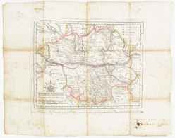 1810 Komárom Vármegye Térképe, Metszet, Foltos, Szakadással, 35×45 Cm - Other & Unclassified