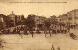 CPA LIBAN BEYROUTH VUE GENERALE DE LA GRANDE PLACE DES CANONS LE JARDIN PUBLIC ET LE SERAIL - Liban