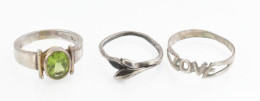 3 Db Ezüst (Ag) Gyűrű Jelzett össz Br 5,55 G - Other & Unclassified