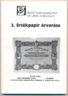 "Bedő Papírrégiség Bolt Ex Libris Antikvárium - 2. Értékpapír árverése" 1992. Újszerű állapotban. - Non Classificati