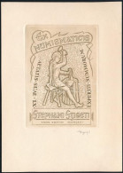 Tempinszky István (1907-1979) 1966. "Ex Numismaticis - Stephani Szigeti (Szigeti István)" Ex-libris, Tempinszky Ceruzás  - Non Classificati