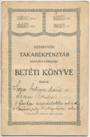 Kunhegyes 1915. "Kunhegyesi Takarékpénztár" Betéti Könyve, Bejegyzésekkel, Hátoldalán Viaszpecséttel - Unclassified