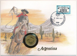 Argentína 1992. 50c Al-bronz Felbélyegzett Borítékban, Bélyegzéssel, Német Nyelvű Tájékoztatóval T:AU  Argentina 1992. 5 - Sin Clasificación