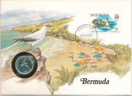 Bermuda 1985. 25c Felbélyegzett Borítékban, Bélyegzéssel, Német Nyelvű Leírással T:UNC Bermuda 1985. 25 Cents In Envelop - Unclassified
