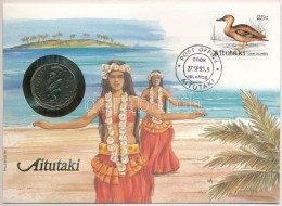Cook-szigetek / Aitutaki 1992. 1$ Cu-Ni Felbélyegzett Borítékban, Bélyegzéssel, Német Nyelvű Tájékoztatóval T:UNC  Cook  - Unclassified