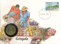 Kelet-Karibi Államok / Grenada 1981. 1$ Al-bronz Felbélyegzett Borítékban, Bélyegzéssel, Német Nyelvű Leírással T:UNC Ea - Ohne Zuordnung