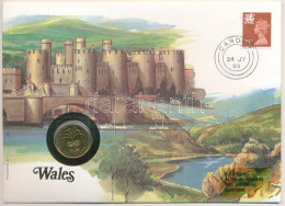 Nagy-Britannia / Wales 1990. 1P Ni-sárgaréz Felbélyegzett Borítékban, Bélyegzéssel, Német Nyelvű Leírással T:UNC Great B - Ohne Zuordnung