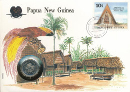 Pápua Új-Guinea 1975. 10t Cu-Ni Felbélyegzett Borítékban, Bélyegzéssel, Német Nyelvű Tájékoztatóval T:UNC Papua New Guin - Unclassified