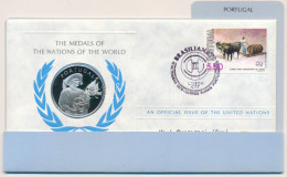 ENSZ 1979. "A Világ Nemzeteinek Emlékérmei - Portugália" Ag Emlékérem Megcímzett érmés Borítékon Elsőnapi Bélyegzős Bély - Unclassified