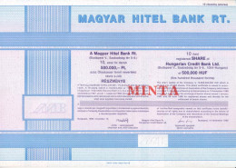 Budapest 1989. "Magyar Hitel Bank Rt." 10 Darab Részvénye összesen 500.000Ft Névértékben, "MINTA" Felülbélyegzéssel, Sze - Unclassified