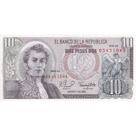 Billet, Colombie, 10 Pesos Oro, 1980-08-07, KM:407g, NEUF - Colombia
