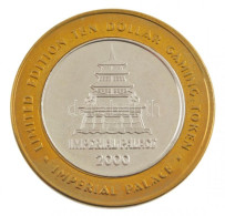 Amerikai Egyesült Államok / Las Vegas 2000. 10$ "Imperial Palace" Ag Kaszinózseton Sárgaréz Gyűrűben (br.37,13g/0.999/43 - Unclassified