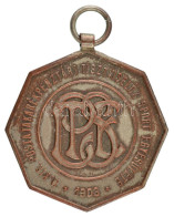 1925. "Postatakarékpénztári Tisztviselők Sportegyesülete 1903." Ezüstözött Bronz Díjérem Füllel, Mellszalag Nélkül, "SGA - Non Classificati