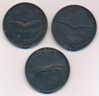 1946-1947. "MÁVAG - Az Acélhang Vándordíj Küzdelmeiért" + "MÁVAG 1947" Kétoldalas Bronz Kézilabda Sport Emlékérem (3xklf - Non Classés