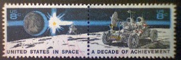 United States, Scott #1435b, Used(o), 1971, Moonscape, Continuous Pair, 8¢ - Usados