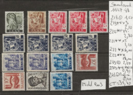 TIMBRE D ALLEMAGNE SAARLAND .1947.48 Nr VOIR SUR PAPIER AVEC TIMBRES   COTE 35.40 €  € - Oblitérés