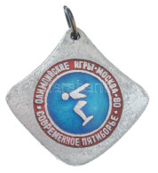 Szovjetunió 1980. "Moszkvai Nyári Olimpiai Játékok 1980" Műgyantás Fém Kulcstartó (35x35mm) T:VF Ph. Soviet Union 1980.  - Non Classés