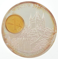 DN "Európai Pénznemek / Svájc - Thun Kastély" Ezüstözött Fém Emlékérem, Benne 1984. 1r Aranyozva, Kapszulában (51mm) T:P - Unclassified