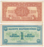 Ausztria / Szövetséges Megszállás 1944. 50gr + 1Sch T:VF,F Austria / Allied Occupation 1944. 50 Groschen + 1 Schilling C - Sin Clasificación