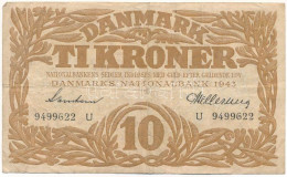 Dánia 1943. 10K "U" Sorozatjel "Svendsen - Hellerung" T:F Denmark 1943. 10 Kroner "U" Prefix, "Svendsen - Hellerung" C:F - Ohne Zuordnung