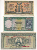 Görögország 1926. 1000Dr + 1939. 1000Dr + 1942. 5000Dr T:F,VG Greece 1926. 1000 Drachmai + 1939. 1000 Drachmai + 1942. 5 - Non Classificati