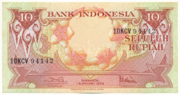 Indonézia 1959. 10R "'10KCV 94142" T:AU  Indonesia 1959. 10 Rupiah "10KCV 94142" C:AU  Krause P#66 - Ohne Zuordnung