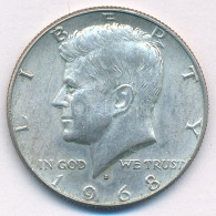 Amerikai Egyesült Államok 1968D 1/2$ Ag "Kennedy" T:XF Patina USA 1968D 1/2 Dollar Ag "Kennedy" C:XF Patina Krause KM#20 - Unclassified