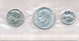 Amerikai Egyesült Államok 1976S 1/4$ Ag "Washington" + 1/2$ Ag "Kennedy" + 1$ Ag "Eisenhower" "Bicentennial" Szettben, M - Unclassified