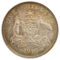 Ausztrália 1910. 1Sh Ag "VII. Eduárd" (5,62g) T:1- Patina Australia 1910. 1 Shilling Ag "Edward VII" (5,62g) C:AU Patina - Unclassified