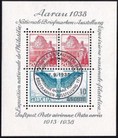 Schweiz Suisse 1938: "Aarau" Zu WIII 11 Mi Block 4 Yv BF4 Mit ET-Stempel AARAU 17.9.38 BM-AUSSTELLUNG (Zu CHF 45.00 ) - Usati