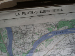 CARTE IGN LA FERTE-SAINT-AUBIN (LOIRET) 1/25000ème -56x73cm -4cm=1km -mise à Jour De 1957 -IGN FRANCE - Topographische Kaarten