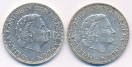 Hollandia 1959-1960. 2 1/2G Ag "Julianna" (2xklf) T:XF Patina Netherlands 1959-1960. 2 1/2 Gulden Ag "Juliana" (2xdiff)  - Non Classés