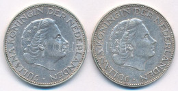 Hollandia 1959-1960. 2 1/2G Ag "Julianna" (2xklf) T:XF Patina Netherlands 1959-1960. 2 1/2 Gulden Ag "Juliana" (2xdiff)  - Ohne Zuordnung