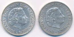 Hollandia 1961-1962. 2 1/2G Ag "Julianna" (2xklf) T:XF Patina Netherlands 1961-1962. 2 1/2 Gulden Ag "Juliana" (2xdiff)  - Unclassified