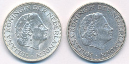 Hollandia 1963-1966. 2 1/2G Ag "Julianna" (2xklf) T:XF Patina Netherlands 1963-1966. 2 1/2 Gulden Ag "Juliana" (2xdiff)  - Zonder Classificatie